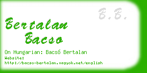 bertalan bacso business card